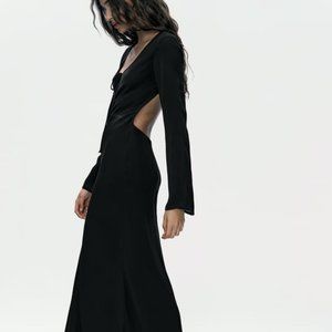 NWT ZARA LONG OPEN BACK DRESS S, L, XL  0881